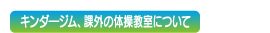 キンダ―ジム、課外の体操教室について